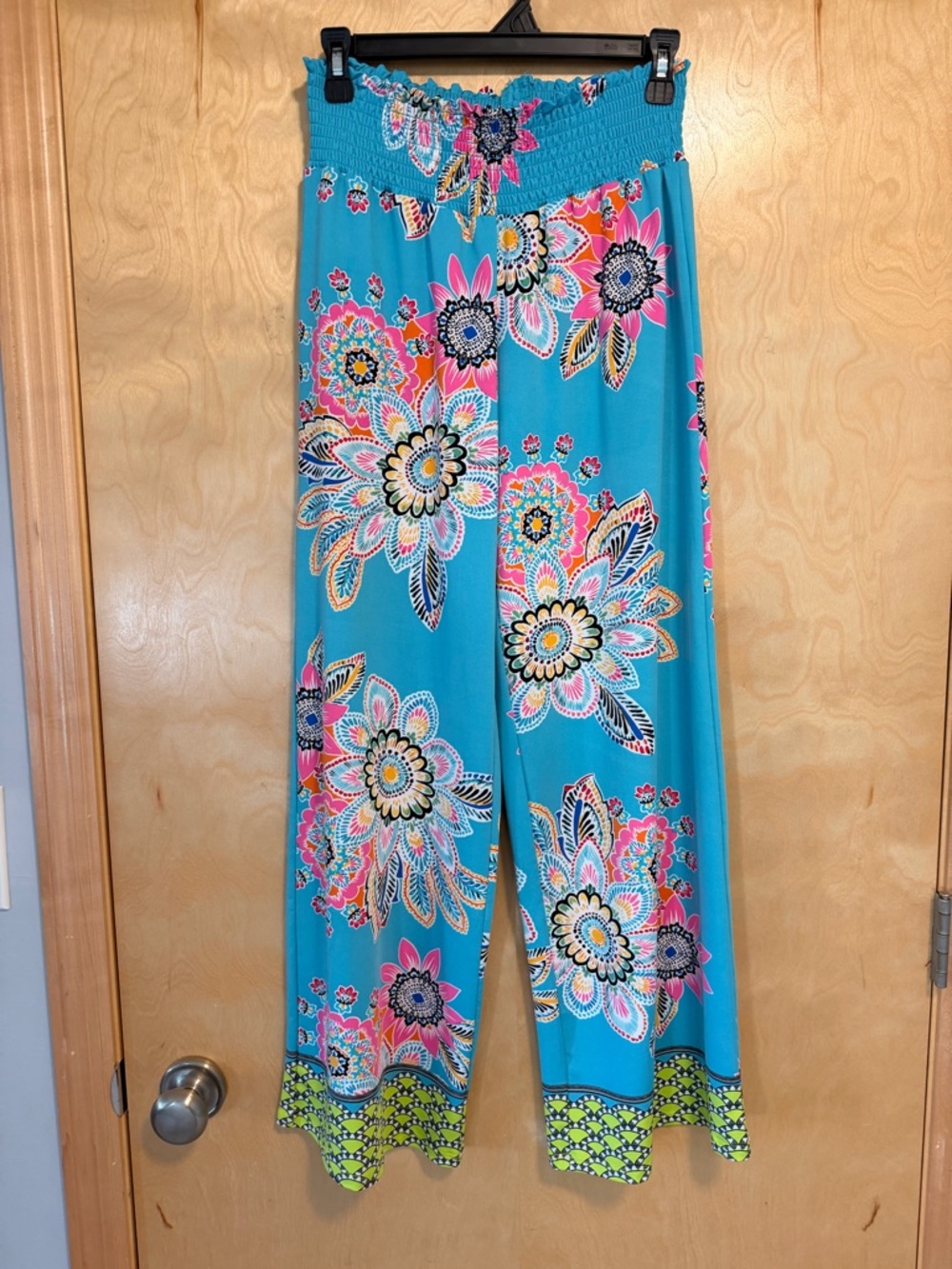 Melissa Paige Teal Floral Wide-Leg Pants 😍 Gorgeous NWOT - fit small-medium